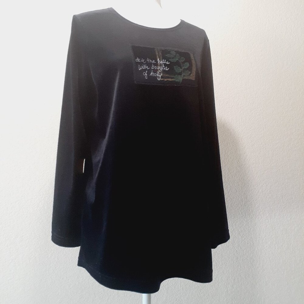 Coconut Bay Velour Xmas Pop-Over Top